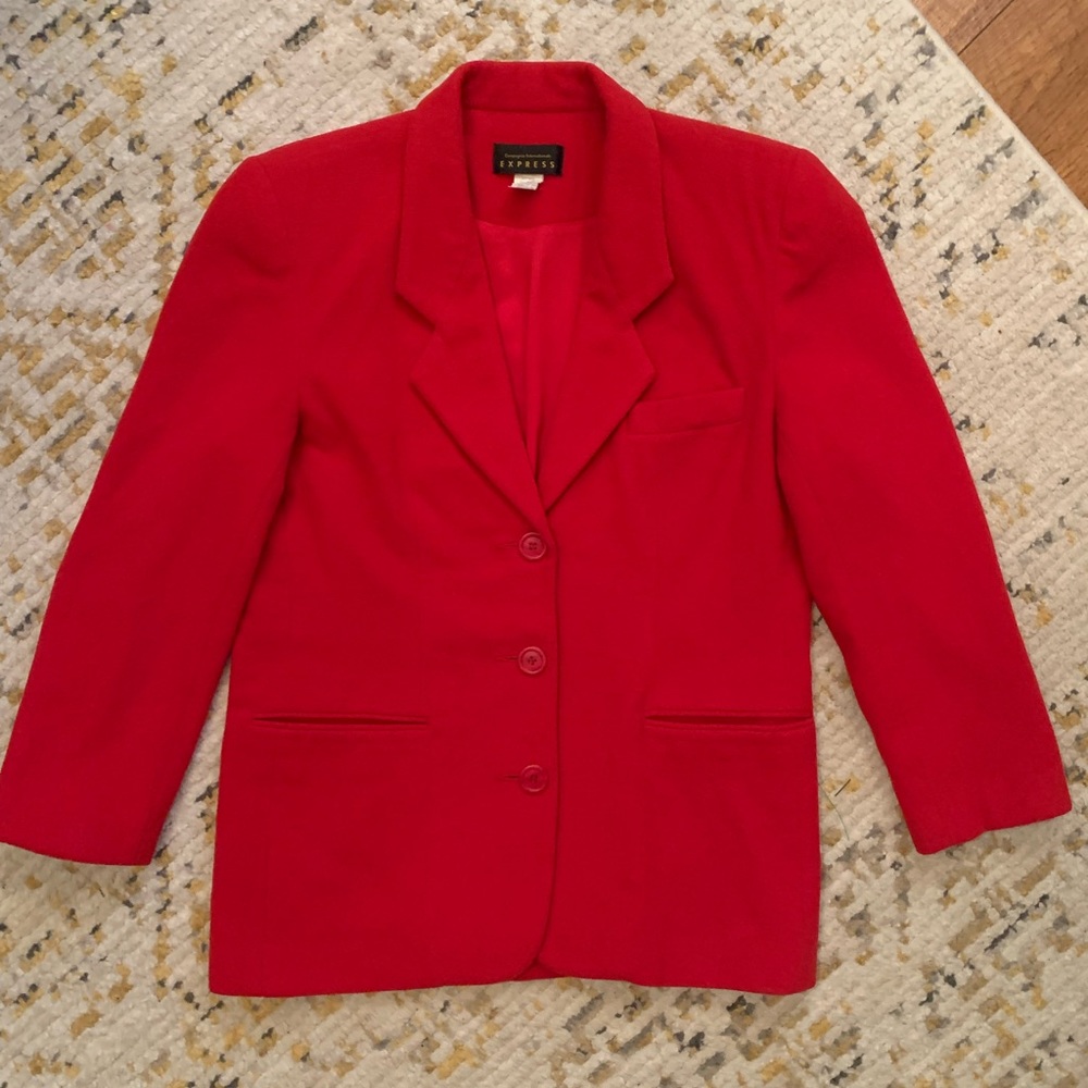 Express Y2K 90’s red oversized wool blazer.